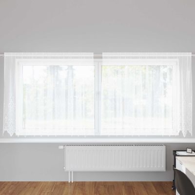 vidaXL Čipková záclona so záclonami Biela 140 x 300 cm Polyester