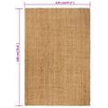 VidaXL Koberec obdĺžnikový prírodný 120x180 cm juta