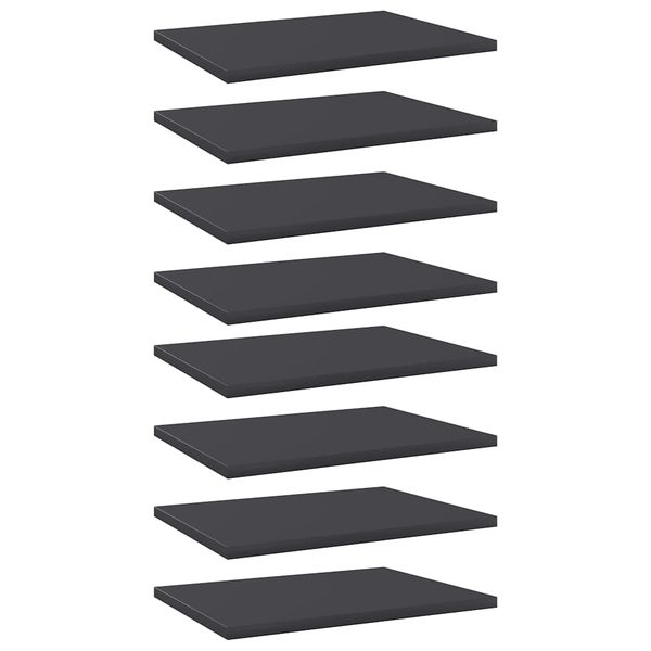 vidaXL Prídavné police 8 ks, sivé 40x30x1,5 cm, drevotrieska