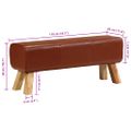 vidaXL Gymnastická lavica 110 cm hnedá pravá koža a mangovníkový masív