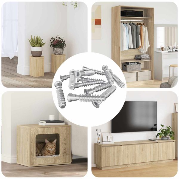 vidaXL Hlava skrutky s krytom 12 pcs Strieborná M7 x 40 mm Oceľ