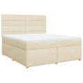 vidaXL Posteľný rám boxspring s matracom krémový 180x200 cm látka