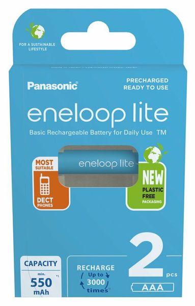 Panasonic EKO Eneloop Lite nabíjateľné batérie AAA 550mAh 2ks (BK-4LCCE/2BE)