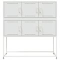 vidaXL Komoda biela 100,5x39x107 cm oceľ