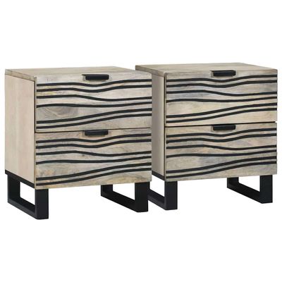 vidaXL Nočný stolík 2 pcs Biela 40 x 33 x 46 cm Kompozitné drevo