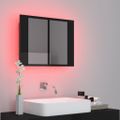 vidaXL LED kúpeľňová zrkadlová skrinka lesklá čierna 60x12x45 cm akryl