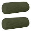 vidaXL Poťah na podložku 2 pcs HEERLEN Zelená Ø 15 x 40 cm manšestr