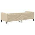vidaXL Posteľný rám krémový 90x200 cm látka