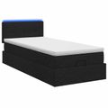 vidaXL Ottoman posteľ s matracom a LED Čierna 100 x 200 cm Látka