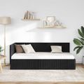 vidaXL Rohový rám postele s čelnou doskou Čierna 90 cm x 200 cm Zamat
