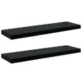 vidaXL Plávajúce nástenné police 2ks, lesklé čierne 80x23,5x3,8cm, MDF