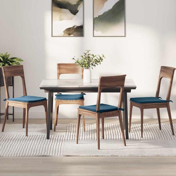 vidaXL Vankúše na sedenie 4 pcs Modrá 40 x 40 x 3 cm Zamat