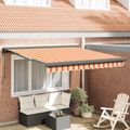 vidaXL Sklopná markíza Žltá a oranžová 300 x 250 x 165 cm Textil a kov