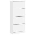 vidaXL Botník so 4 výklopnými zásuvkami biely 80x34x187,5 cm