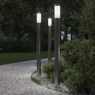vidaXL Stĺpikové svetlá 3 ks 110 cm nehrdzavejúca oceľ IP44