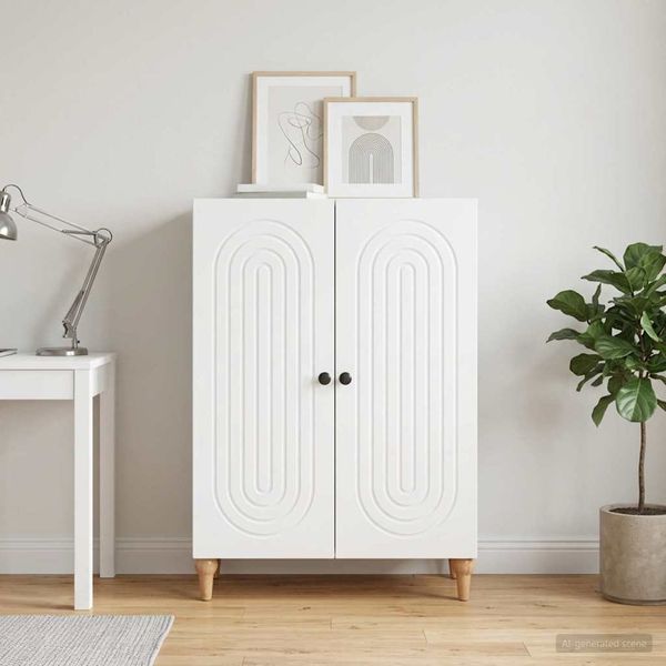 vidaXL Servírovacia skriňa Biela 66 x 34,5 x 90 cm Kompozitné drevo