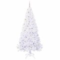 vidaXL Umelý vianočný stromček s 300 LED-i Biela 240 cm PVC a oceľ