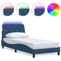 vidaXL Rám postele s LED bez matraca Modrá 80x200 cm Látka