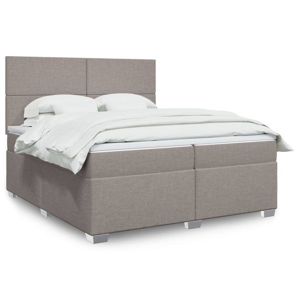 vidaXL Boxspring posteľ s matracom sivohnedý 200x200 cm látka