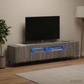vidaXL 3-dielny LED TV stolík Sivý Sonoma Kompozitné drevo