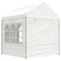 vidaXL Altánok so strechou, biely 20,07x2,28x2,69 m, polyetylén