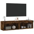 vidaXL TV skrinky s LED svetlami 2 ks dymový dub 60x30x30 cm