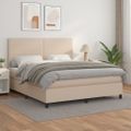 vidaXL Boxspring posteľ s matracom kapučínová 160x200 cm umelá koža
