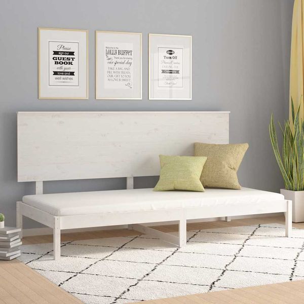 vidaXL Denná posteľ s matracom biela 80x200 cm masívna borovica