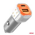Nabíjačka do auta USB-A + USB-C 20 W 12/24 V AMiO-03882