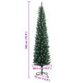 vidaXL Umelý úzky vianočný stromček s 300 LED 180 cm