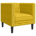 vidaXL Pohovka Chesterfield žltá zamat