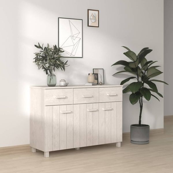 vidaXL Komoda HAMAR, biela 113x40x80 cm, borovicový masív