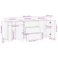 vidaXL Komoda set 3 ks 180 x 33 x 75 cm Masívne mango drevo Hnedá