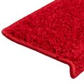 vidaXL Schodové rohože 15 ks 65x21x4 cm červené s obdĺžnikovým okrajom
