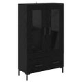 vidaXL Highboard Čierny dub 69,5 x 31 x 115 cm Kompozitné drevo