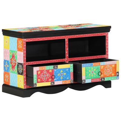 vidaXL TV skrinka Viacfarebný 80 x 35 x 50 cm Masívne mango drevo