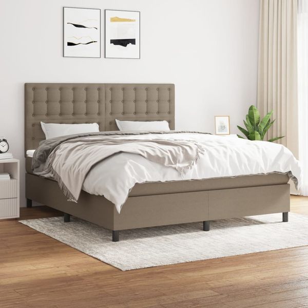vidaXL Posteľný rám boxspring s matracom sivohned 160x200 cm látka