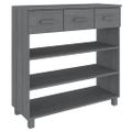 vidaXL Konzolový stolík HAMAR, tmavosivý 90x35x90 cm, borovica