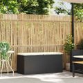 vidaXL Záhradná lavička s vankúšom Čierna 110x40x44 cm Poly Rattan