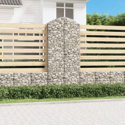 vidaXL Oblúkový gabionový kôš 100x50x220/240 cm pozinkované železo