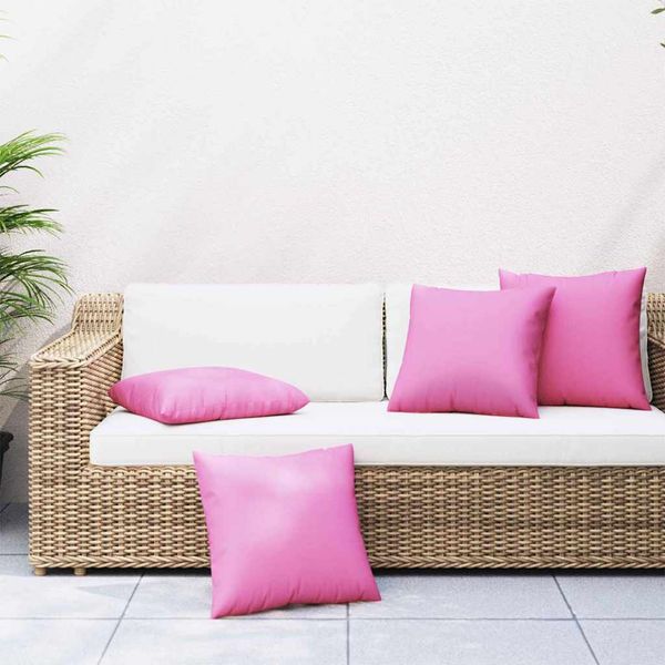 vidaXL Rozhadzovacie vankúše Jednofarebný 4 pcs Ružová 60 x 60 cm