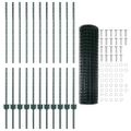 vidaXL Euro oplotenie s pilierom 25 x 1,2 m PVC potiahnutá oceľ Zelená