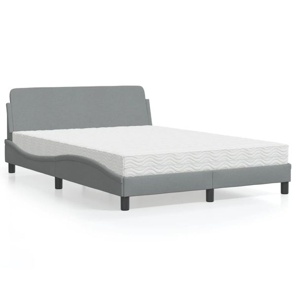 vidaXL Posteľ s matracom Dover bledosivá 140x190 cm látka