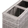 vidaXL Vyvýšený záhradný záhon+4 nádoby 80x22x79 cm, polyratan, sivý