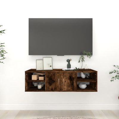 vidaXL Nástenná polica dymový dub 102x30x29 cm spracované drevo