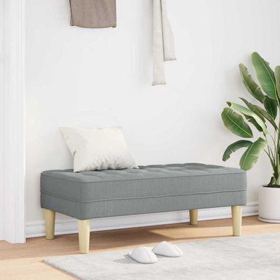 vidaXL lavička s vankúšom Svetlosivá 113 x 57 x 39 cm látka
