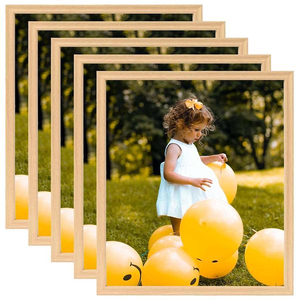 vidaXL Fotorámiky na stenu, koláž 5 ks, bledý dub 50x60 cm