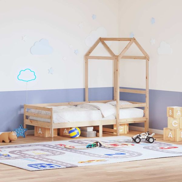 vidaXL Strecha na detskú posteľ 98x70x176,5 cm borovicový masív