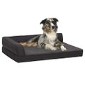 vidaXL Ergonomický matrac pre psa 60x42 cm ľanový vzhľad flís čierny