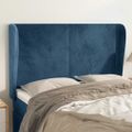 vidaXL Čelo postele so záhybmi tmavomodrá 147x23x118/128 cm zamat